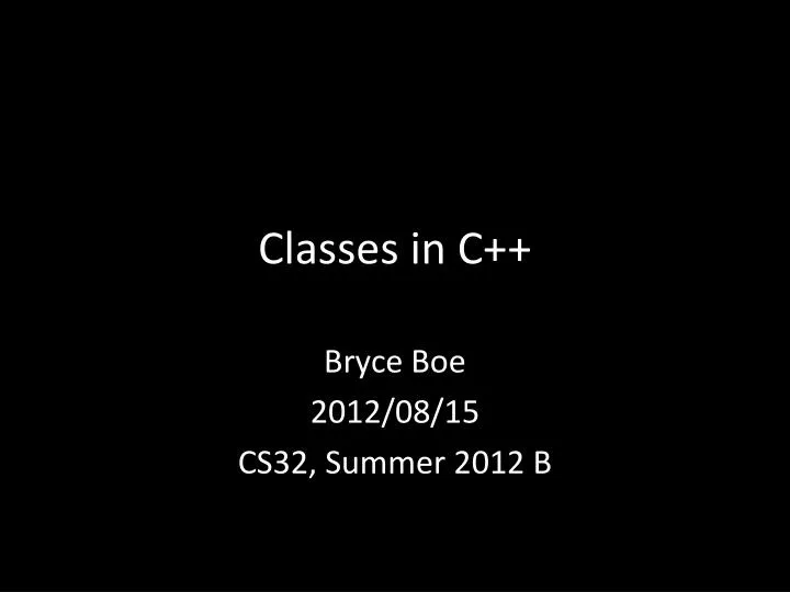 classes in c