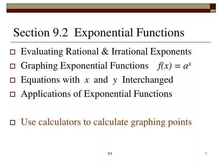 section 9 2 exponential functions