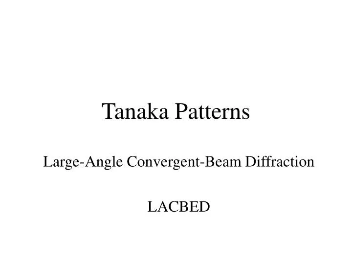 tanaka patterns