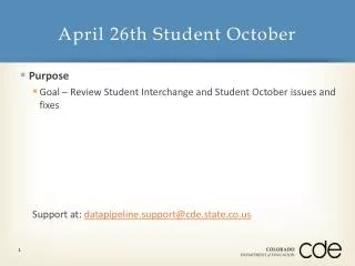 April 26th Student October