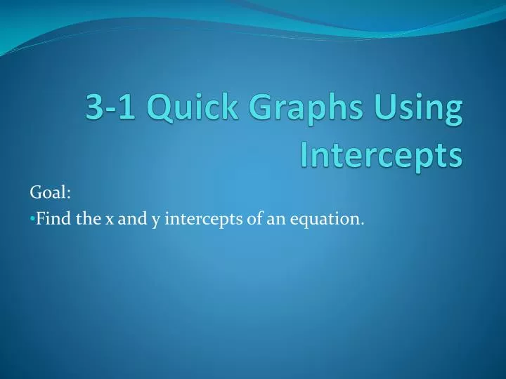 3 1 quick graphs using intercepts