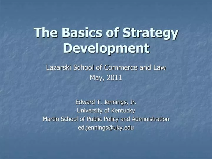 the basics of strategy development