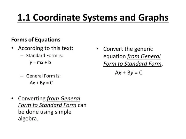 1 1 coordinate systems and graphs