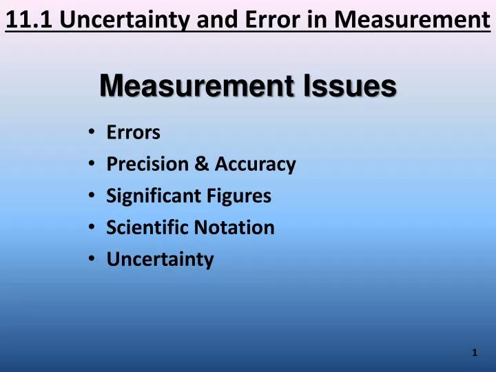 measurement issues