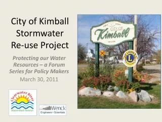 City of Kimball Stormwater Re-use Project