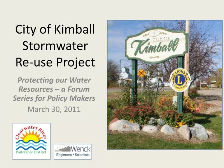 city of kimball stormwater re use project