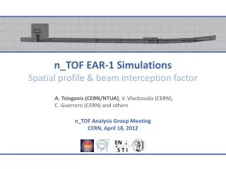 n_TOF EAR-1 Simulations Spatial profile &amp; beam interception factor