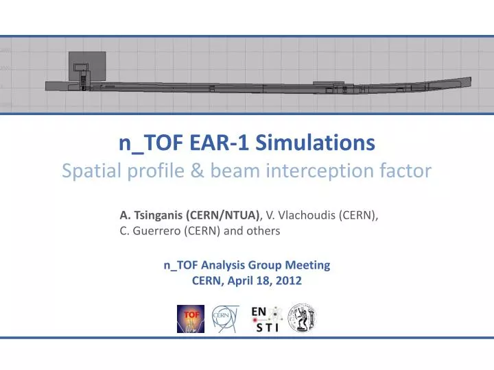 n tof ear 1 simulations spatial profile beam interception factor