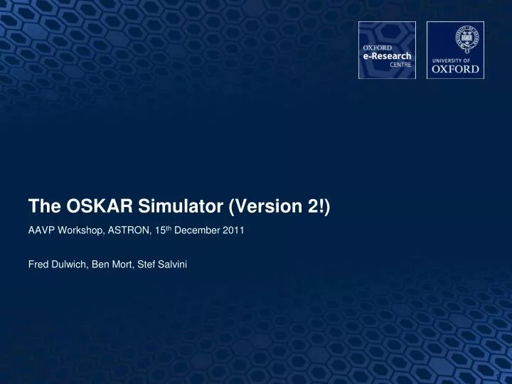 the oskar simulator version 2