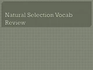 Natural Selection Vocab Review
