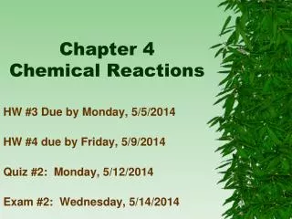 Chapter 4 Chemical Reactions
