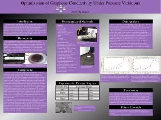 Optimization of Graphene Conductivity Under Pressure Variations Robert W. Raines