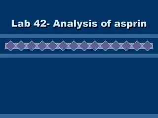 Lab 42- Analysis of asprin