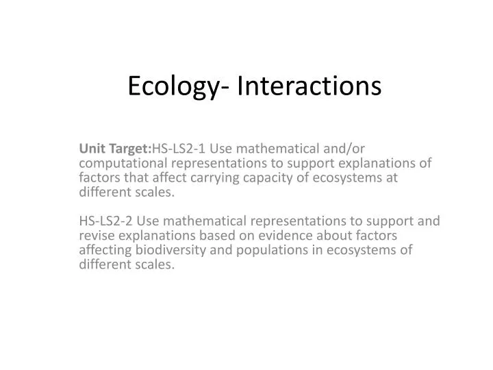 ecology interactions