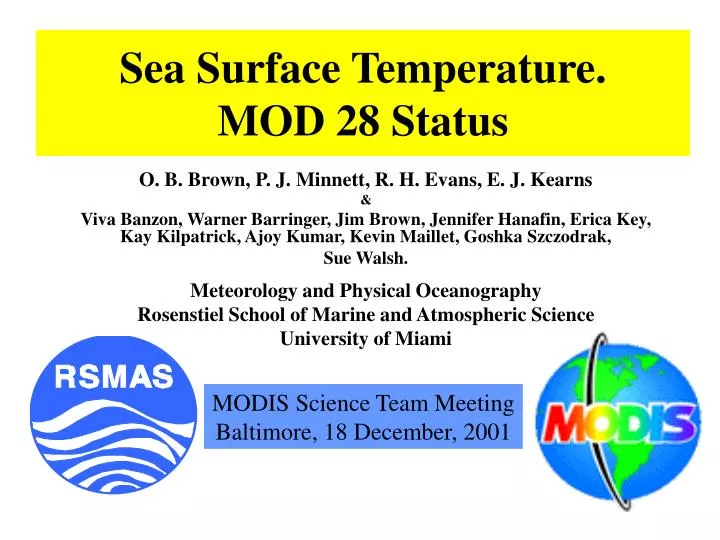 sea surface temperature mod 28 status