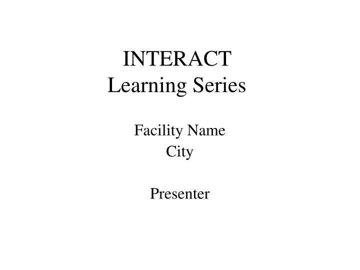 interact learning series