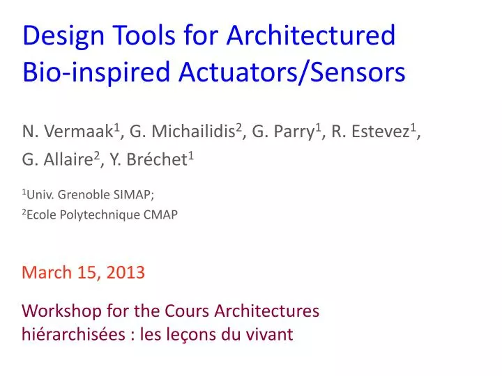 design tools for architectured bio inspired actuators sensors