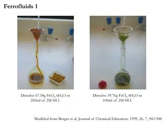 Dissolve 67.58g FeCl 3 .6H 2 O in 250ml of 2M HCl.