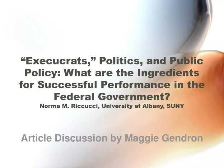 article discussion by maggie gendron