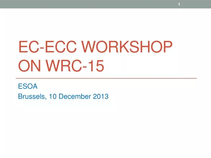 ec ecc workshop on wrc 15