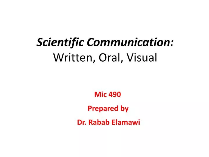 scientific communication written oral visual