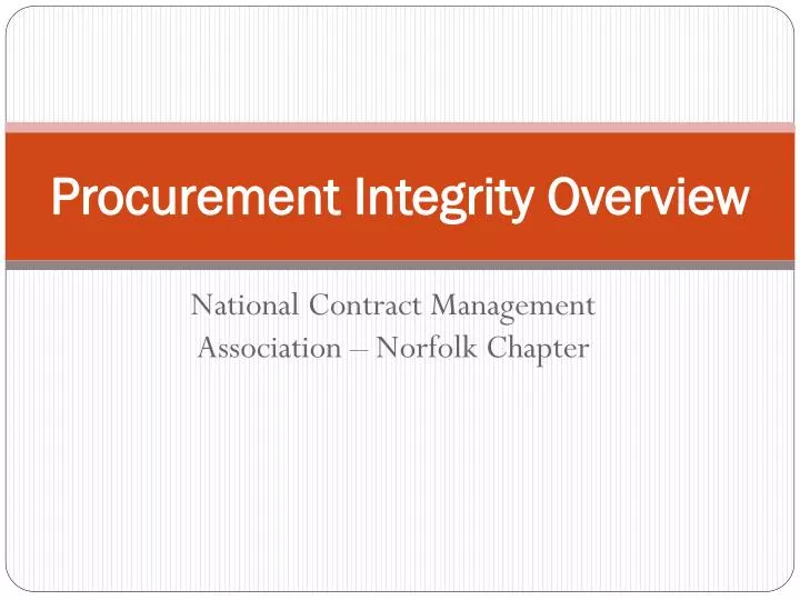 procurement integrity overview