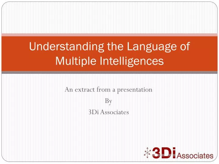 understanding the language of multiple intelligences