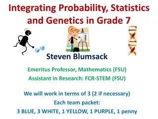 Integrating Probability, Statistics and Genetics in Grade 7