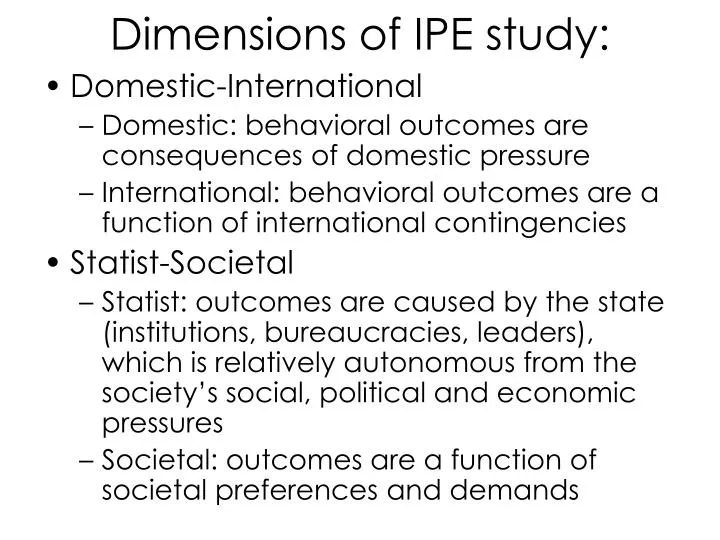 dimensions of ipe study