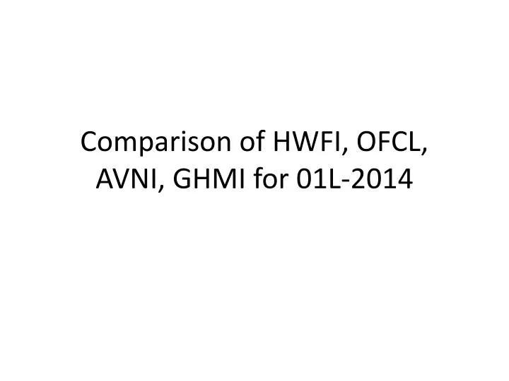comparison of hwfi ofcl avni ghmi for 01l 2014