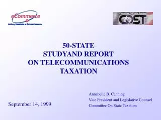 50-STATE STUDYAND REPORT ON TELECOMMUNICATIONS TAXATION