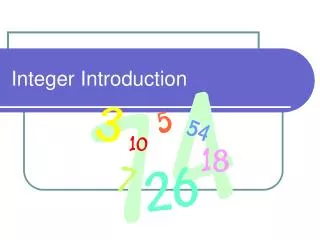 Integer Introduction