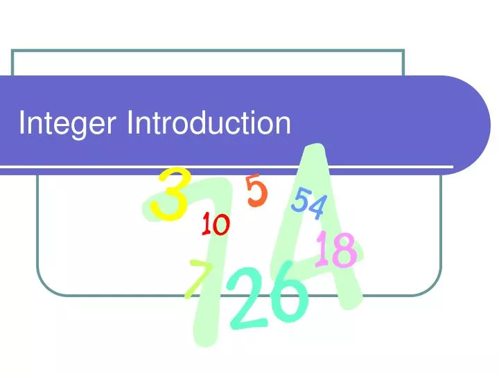integer introduction