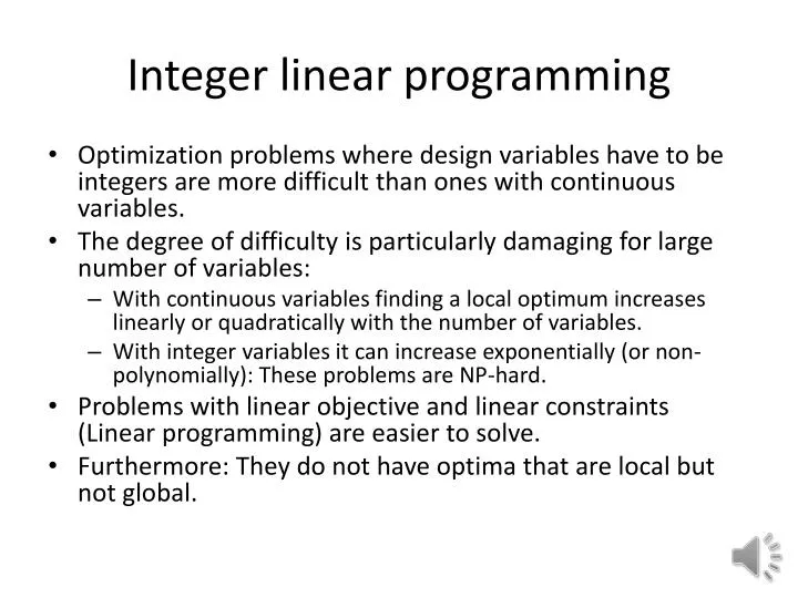 integer linear programming