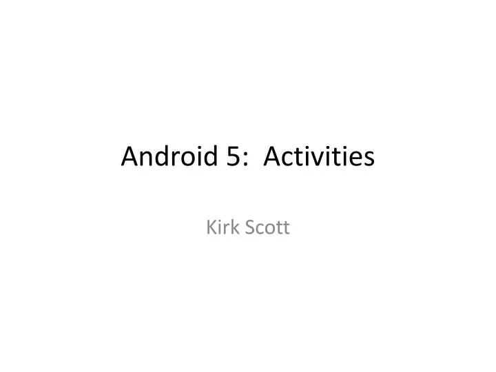 android 5 activities