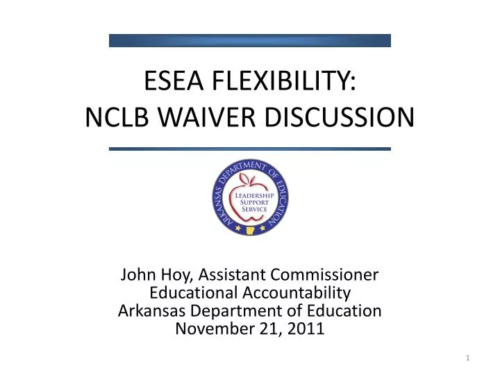 esea flexibility nclb waiver discussion