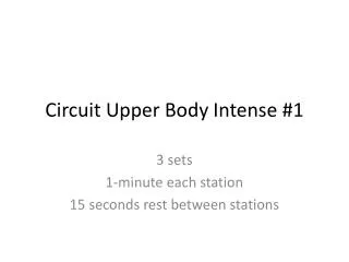 Circuit Upper Body Intense #1