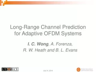 Long-Range Channel Prediction for Adaptive OFDM Systems