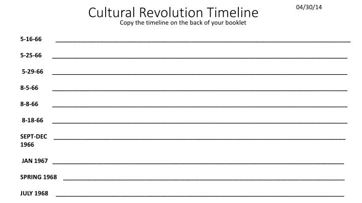 cultural revolution timeline