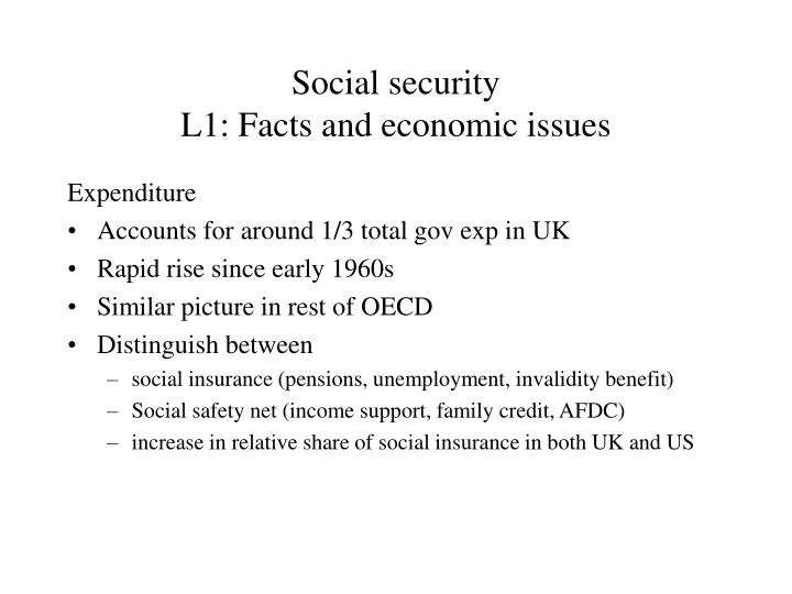 social security l1 facts and economic issues