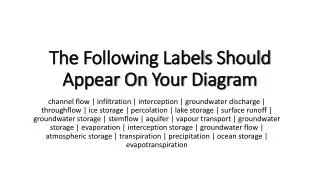 The F ollowing Labels Should Appear On Y our Diagram