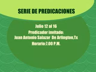 serie de predicaciones
