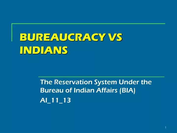 bureaucracy vs indians