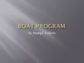 Boat Program