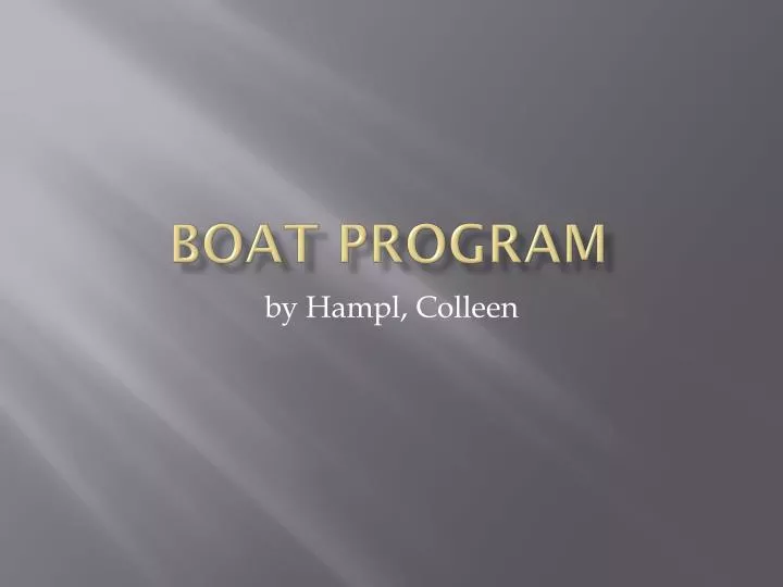 boat program