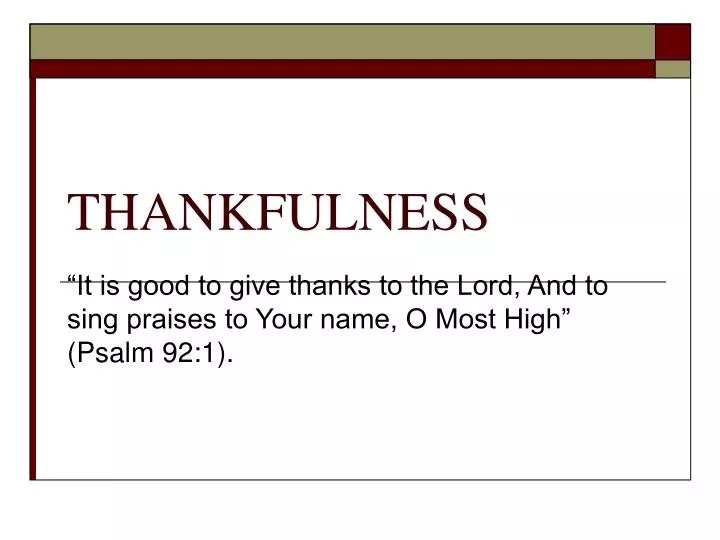 thankfulness