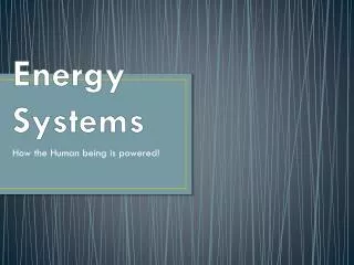 energy systems