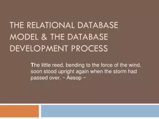 The Relational Database Model &amp; The Database Development Process