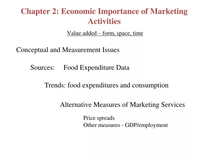 chapter 2 economic importance of marketing activities