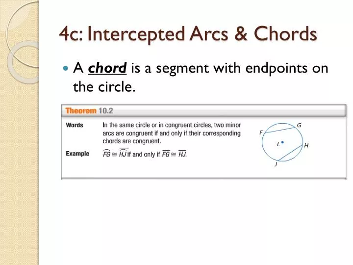 4c intercepted arcs chords